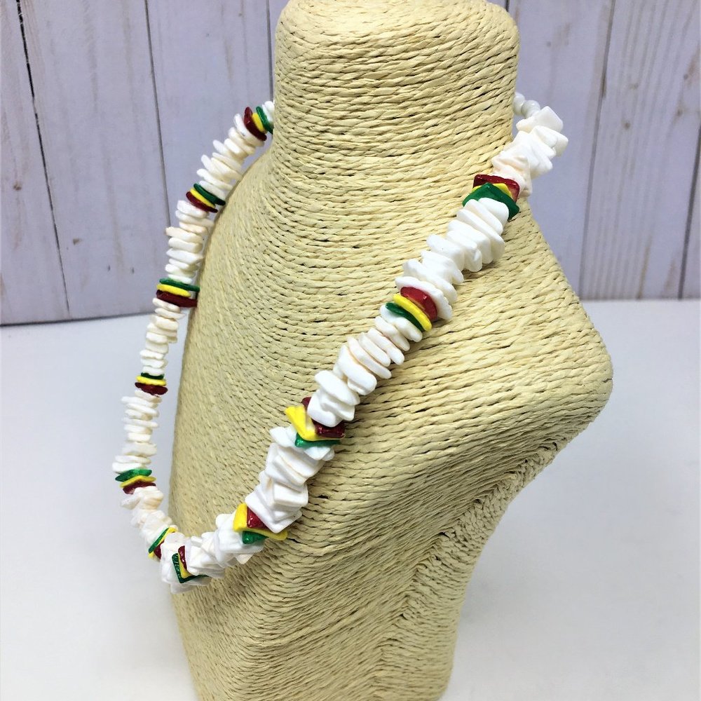 Bundle of 12 Rasta 18" Puka Shell Necklaces/Chokers - Hand Made